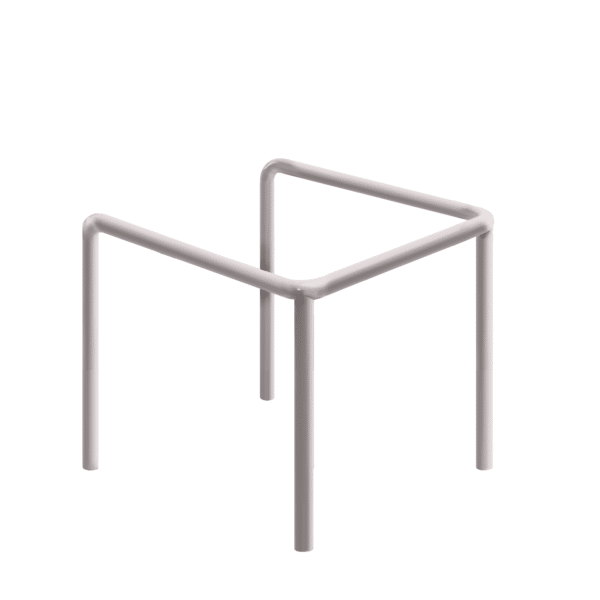 Metall U-Stoßfänger - verzinkt | fi48.3mm, Abmessung 800mm x 800mm x 1000mm | mit dem Boden verschraubt