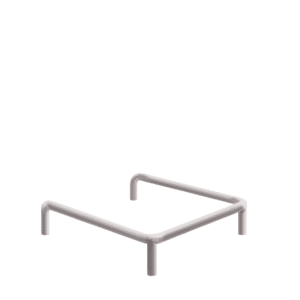 Metall U-Stoßfänger - verzinkt | fi114.3mm, Abmessung 800mm x 800mm x 300mm | mit dem Boden verschraubt