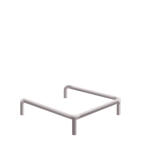 Metall U-Stoßfänger - verzinkt | fi114.3mm, Abmessung 800mm x 800mm x 300mm | mit dem Boden verschraubt