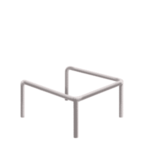 Metall U-Puffer - verzinkt | fi114.3mm, Größe 800mm x 800mm x 600mm | Zum Einbetonieren