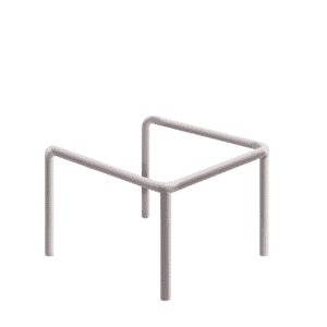 Metall U-Stoßfänger - verzinkt | fi48.3mm, Abmessung 800mm x 800mm x 800mm | mit dem Boden verschraubt