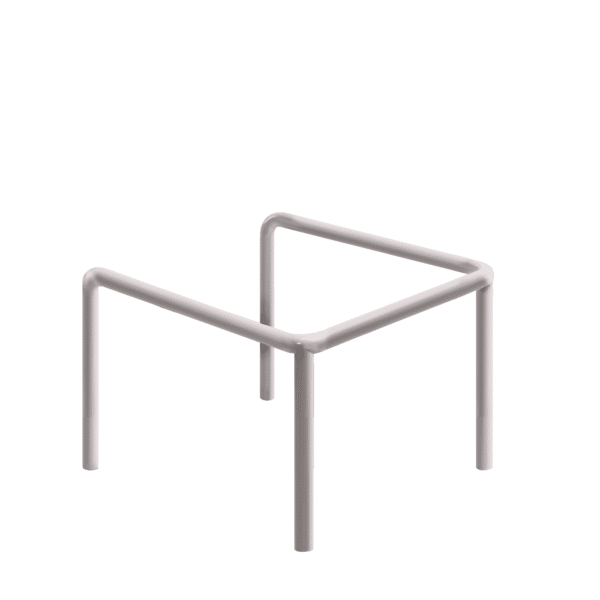 Metall U-Stoßfänger - verzinkt | fi48.3mm, Abmessung 800mm x 800mm x 800mm | mit dem Boden verschraubt