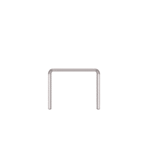 Linearer Metallpuffer - verzinkt | fi60.3mm, Größe 1000mm x 800mm | auf den Boden geschraubt