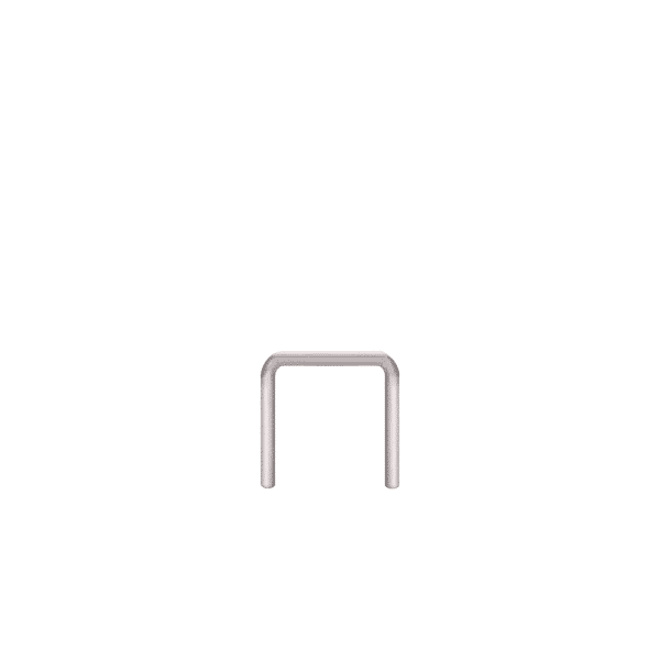 Linearer Metallpuffer - verzinkt | fi48.3mm, Abmessung 600mm x 600mm | mit dem Boden verschraubt
