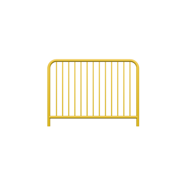Verzinkte Straßenschranke Typ U-11a - gelb Ø 60,3 mm, Sprossen Ø 20 mm, Abmessung 1100x1500 mm | Mit dem Boden verschraubt
