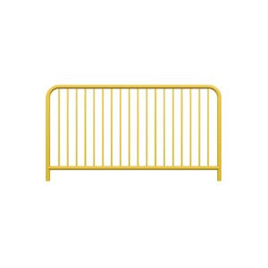 Verzinkte Straßenschranke Typ U-11a - gelb | 60,3 mm Durchmesser, Sprosse fi20 mm, Abmessung 1100x2000mm | Am Boden verschraubt