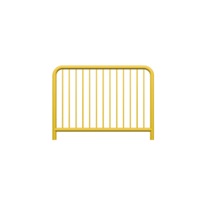 Verzinkte Straßenschranke Typ U-11a - gelb Ø48,3 mm, Sprosse Ø20 mm, Abmessung 1100x1500 mm | Zu montieren