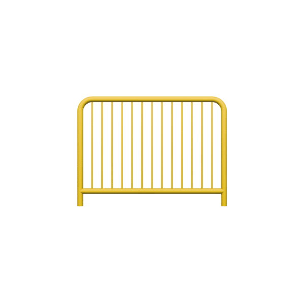 Verzinkte Straßenschranke Typ U-11a - gelb Ø48,3 mm, Sprosse Ø20 mm, Abmessung 1100x1500 mm | Zu montieren