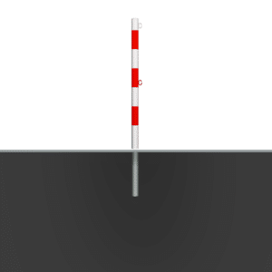 Zusätzlicher Straßenendpfosten für Schranke U- 12b feuerverzinkt, weiß mit Reflexionsstreifen | 60,3 mm | Gesamthöhe des Pfostens 1500mm | Zum Einbetonieren