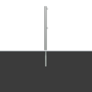 Zusätzlicher Endpfosten für Schranke U- 12b | 60,3 mm feuerverzinkt | Gesamthöhe des Pfostens 1500mm | Zum Einbetonieren